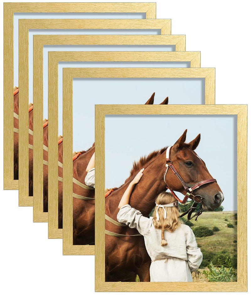 ELSKER&HOME 8x10 Picture Frame Gold Set of 6 - Multi Photo Frames Collage with HD Real Glass for Table Top or Wall Mount Display - Image 1